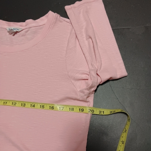 TOMMY BAHAMA Ashby Slub light textured cotton hi-lo 3/4 sleeve tee, L - Picture 9 of 11